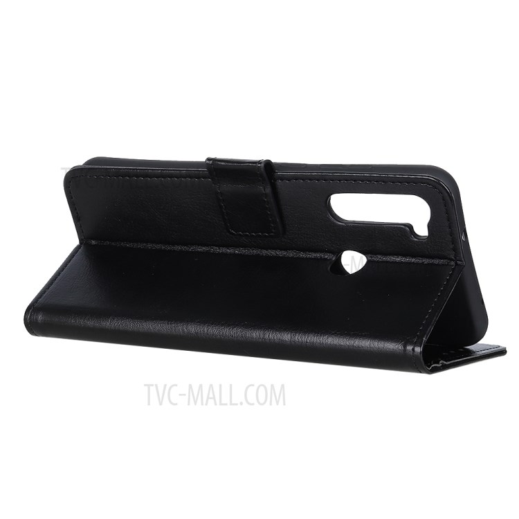 Crazy Horse Wallet Stand Leather Protector Shell for Motorola Moto G8 - Black-3