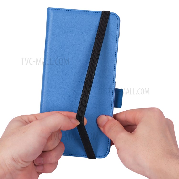 WY-2099A Business Style Stand Wallet Flip Leather Case for Lenovo Tab V7 PB-6505M - Blue-2