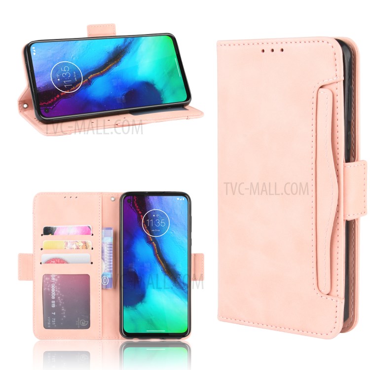 Multiple Card Slots Leather Wallet Stand Shell for Motorola Moto G Stylus / G Pro - Rose Gold-1