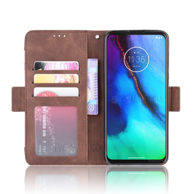 Multiple Card Slots Leather Wallet Stand Shell for Motorola Moto G Stylus / G Pro - Brown-4