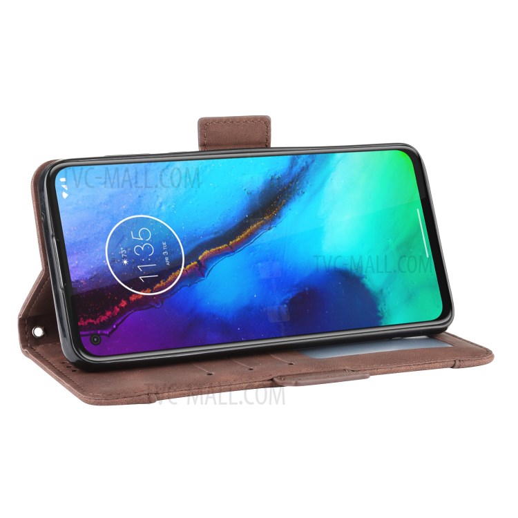 Multiple Card Slots Leather Wallet Stand Shell for Motorola Moto G Stylus / G Pro - Brown-5