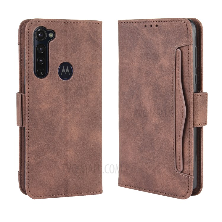 Multiple Card Slots Leather Wallet Stand Shell for Motorola Moto G Stylus / G Pro - Brown-7