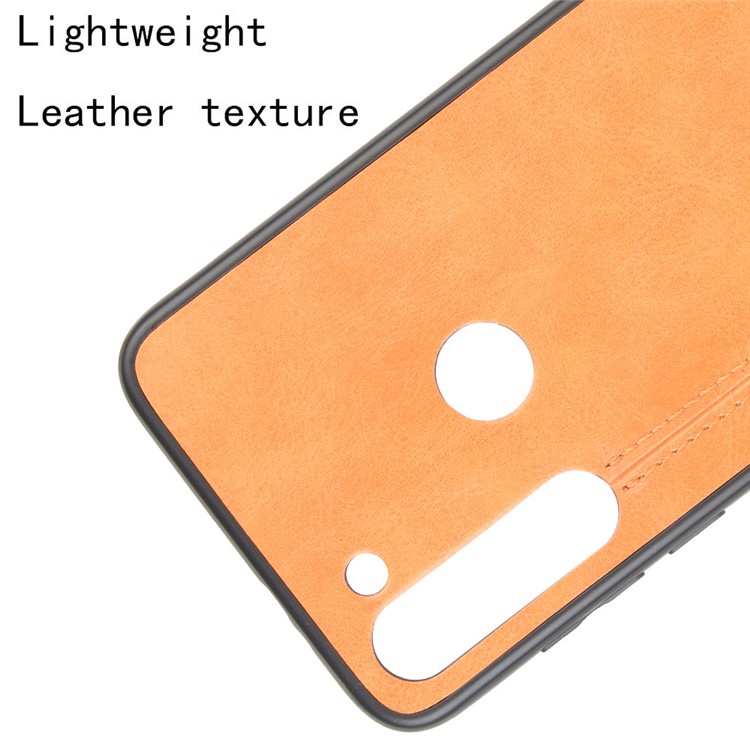 PU Leather Coated PC + TPU Case for Motorola Moto G8 Power (EU Version) - Brown-2
