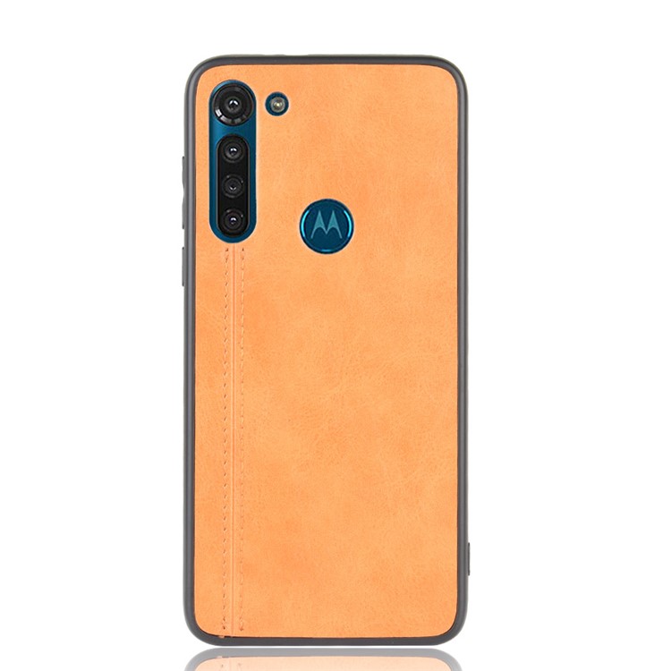 PU Leather Coated PC + TPU Case for Motorola Moto G8 Power (EU Version) - Brown-3