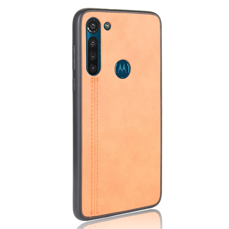 PU Leather Coated PC + TPU Case for Motorola Moto G8 Power (EU Version) - Brown-4