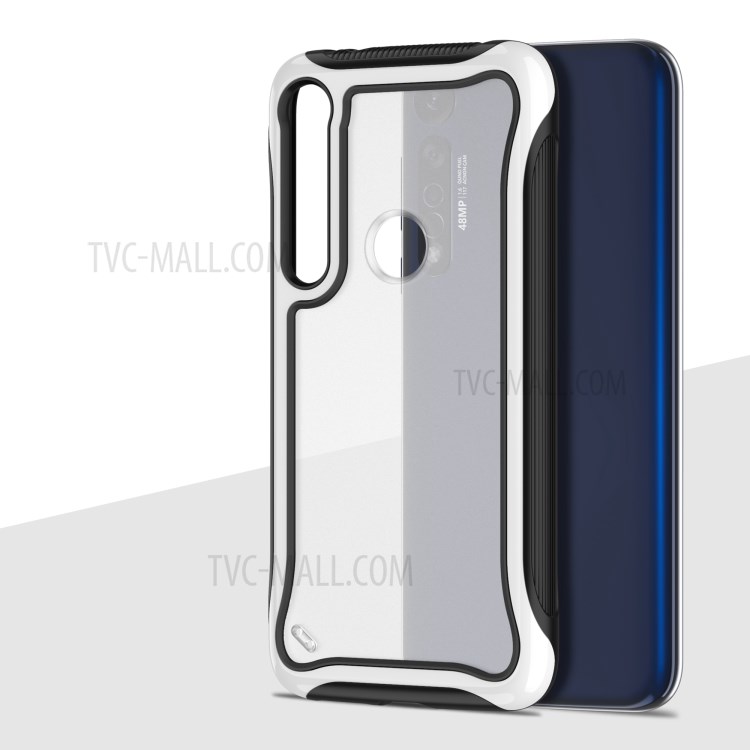 PC + TPU Shell Phone Case for Motorola Moto G8 Plus - White-1