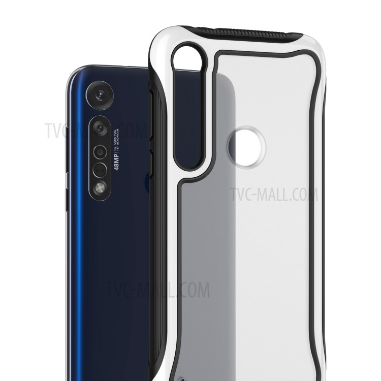 PC + TPU Shell Phone Case for Motorola Moto G8 Plus - White-2