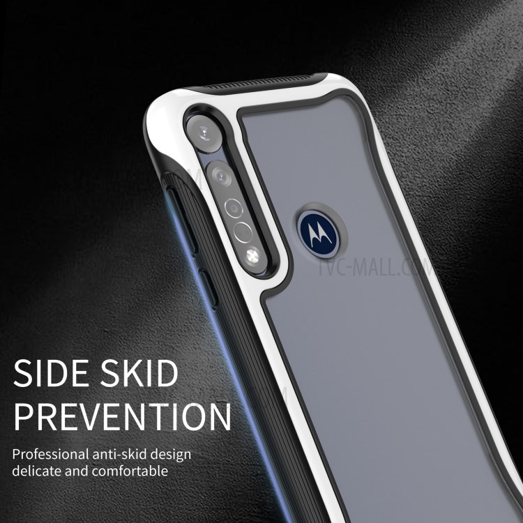 PC + TPU Shell Phone Case for Motorola Moto G8 Plus - White-3