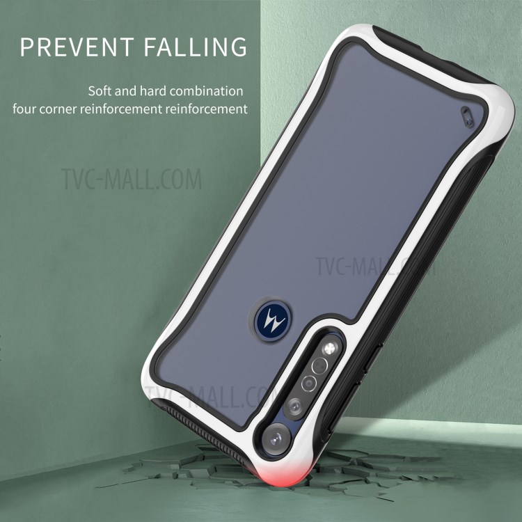 PC + TPU Shell Phone Case for Motorola Moto G8 Plus - White-6
