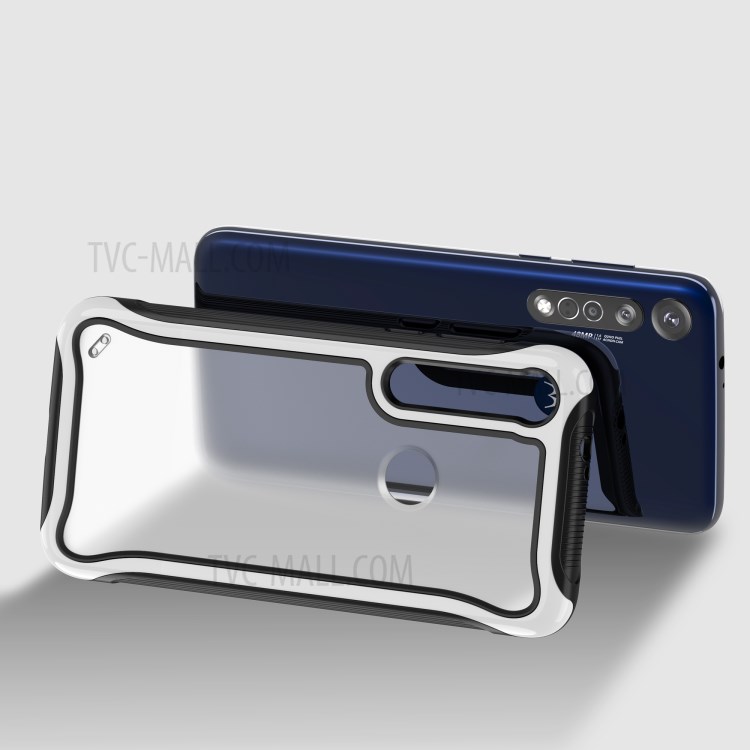 PC + TPU Shell Phone Case for Motorola Moto G8 Plus - White-7