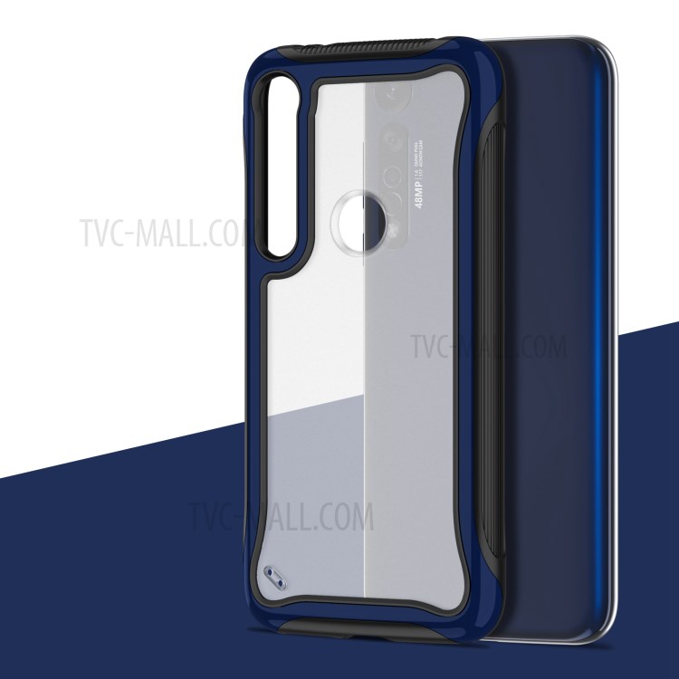 PC + TPU Shell Phone Case for Motorola Moto G8 Plus - Dark Blue-1