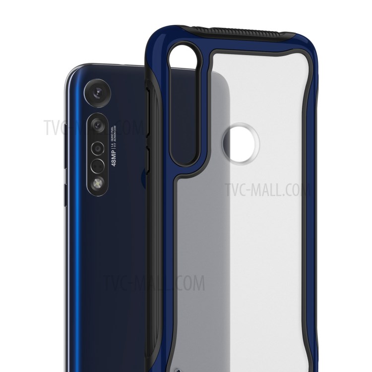 PC + TPU Shell Phone Case for Motorola Moto G8 Plus - Dark Blue-2