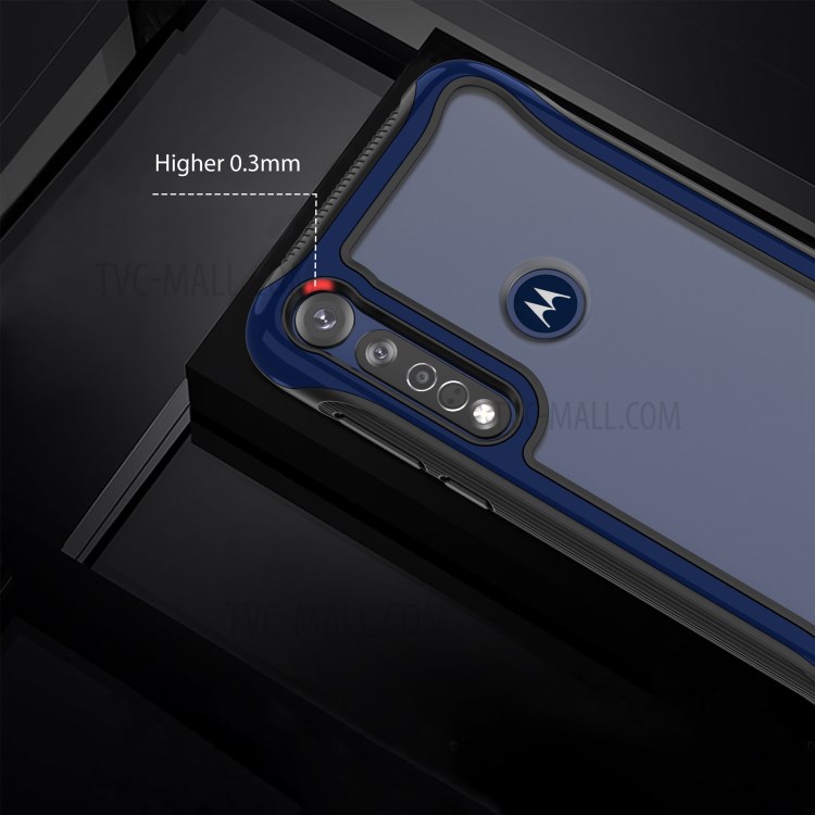 PC + TPU Shell Phone Case for Motorola Moto G8 Plus - Dark Blue-4