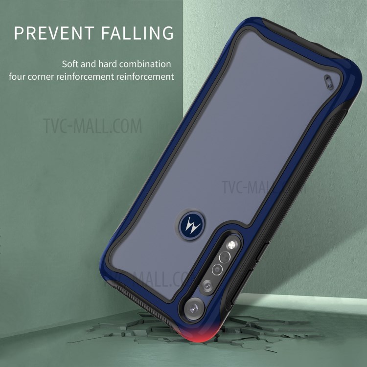 PC + TPU Shell Phone Case for Motorola Moto G8 Plus - Dark Blue-6