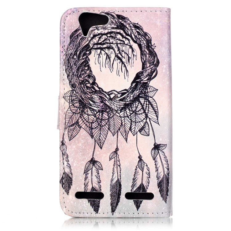 Embossed Leather Stand Cover for Lenovo Vibe K5 Plus / Vibe K5 - Dream Catcher-2