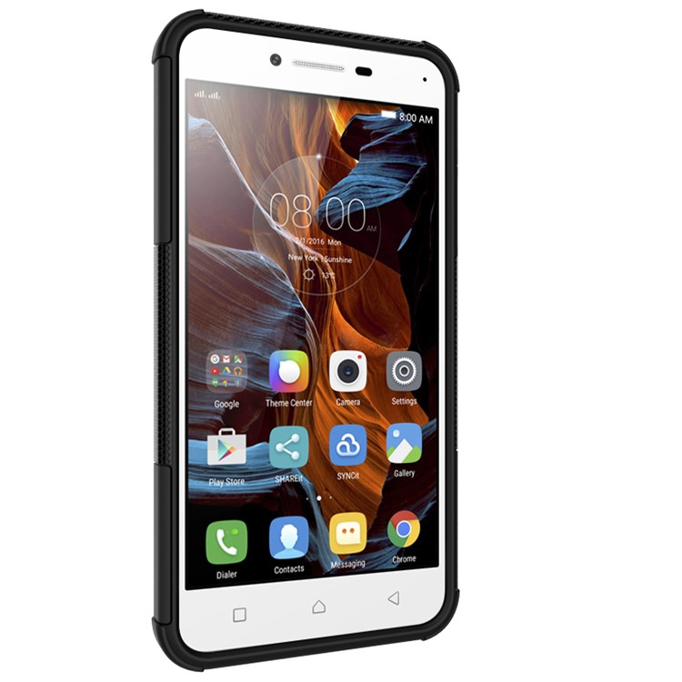 Solid PC + TPU Hybrid Case with Kickstand for Lenovo Vibe K5 Plus / Vibe K5 - Black-6
