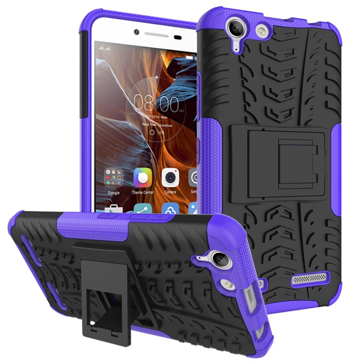 Solid PC + TPU Hybrid Case with Kickstand for Lenovo Vibe K5 Plus / Vibe K5 - Purple-1