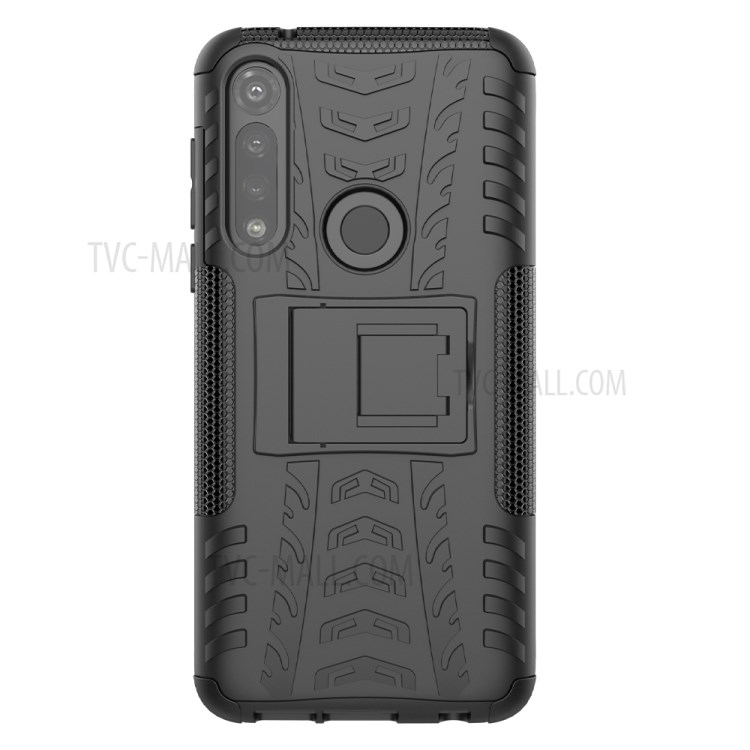 Cool Tyre Pattern PC + TPU Combo Shell with Kickstand for Motorola Moto G Power - Black-3