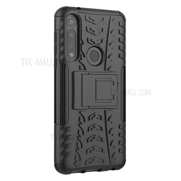 Cool Tyre Pattern PC + TPU Combo Shell with Kickstand for Motorola Moto G Power - Black-8