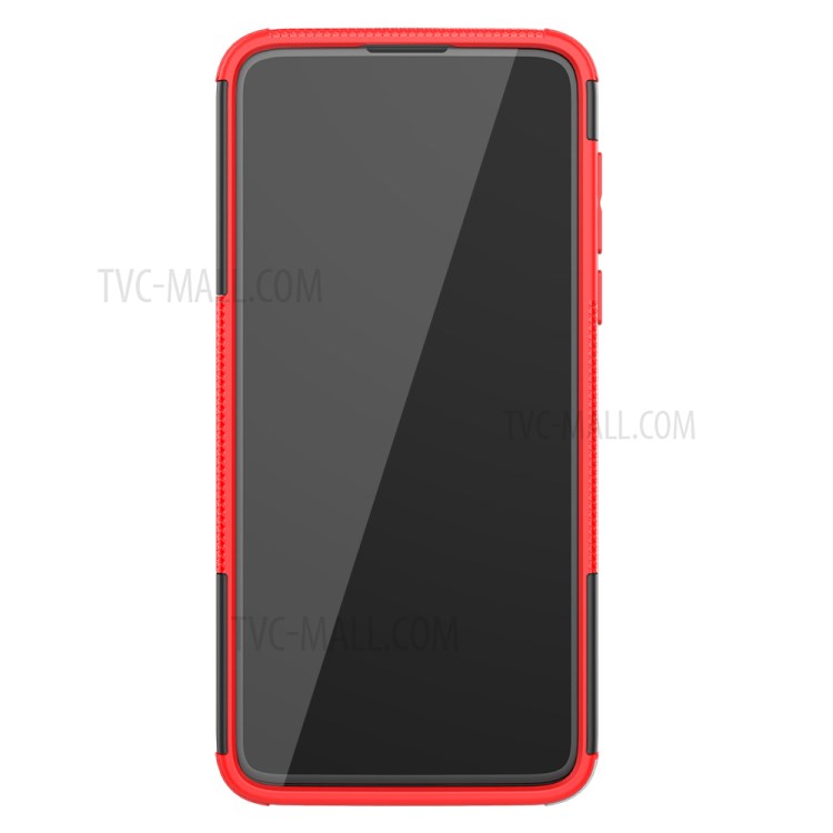 Cool Tyre Pattern PC + TPU Combo Shell with Kickstand for Motorola Moto G Power - Red-5
