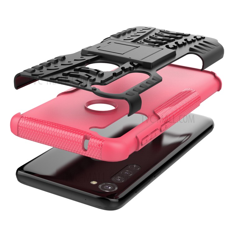 Anti-slip PC + TPU Cover with Kickstand for Motorola Moto G Stylus - Rose-6