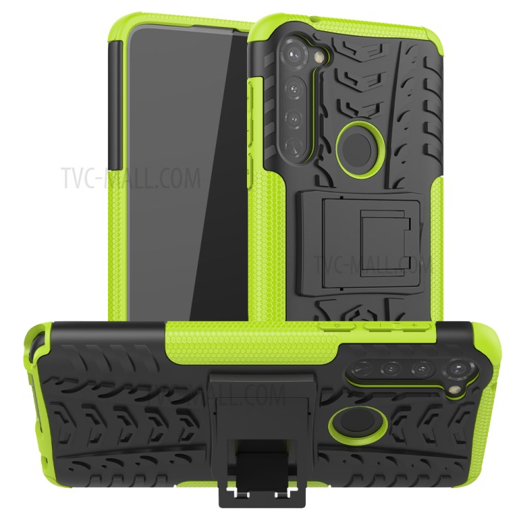 Anti-slip PC + TPU Cover with Kickstand for Motorola Moto G Stylus / G Pro - Green-1