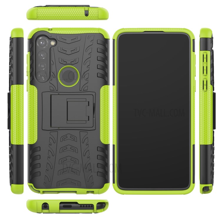 Anti-slip PC + TPU Cover with Kickstand for Motorola Moto G Stylus / G Pro - Green-2
