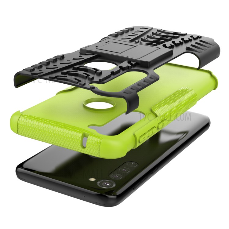 Anti-slip PC + TPU Cover with Kickstand for Motorola Moto G Stylus / G Pro - Green-6