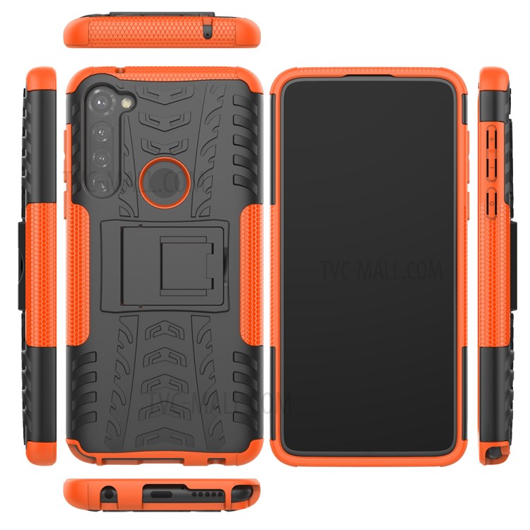 Anti-slip PC + TPU Cover with Kickstand for Motorola Moto G Stylus / G Pro - Orange-2
