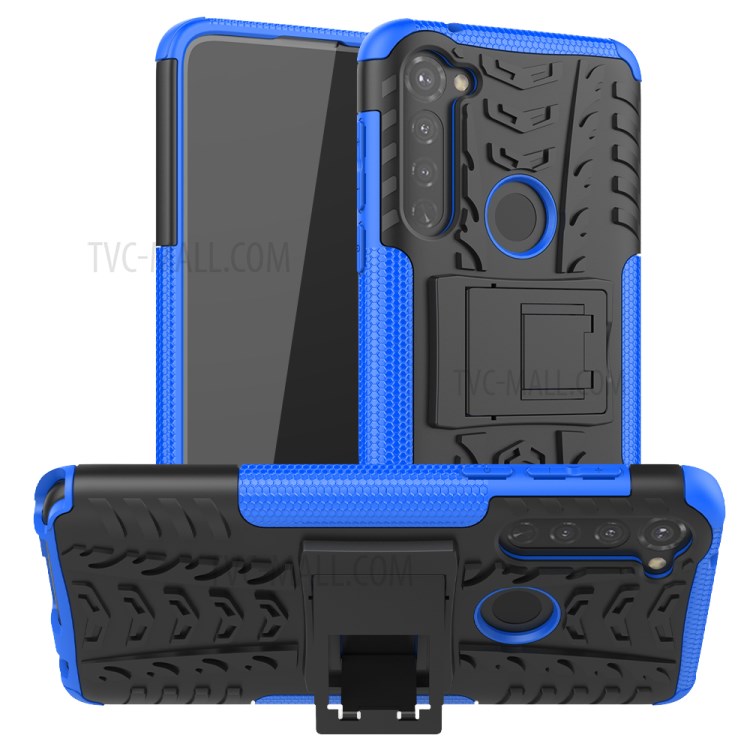 Anti-slip PC + TPU Cover with Kickstand for Motorola Moto G Stylus / G Pro - Blue-1