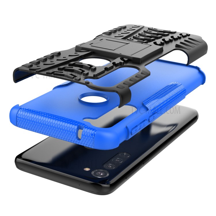 Anti-slip PC + TPU Cover with Kickstand for Motorola Moto G Stylus / G Pro - Blue-5
