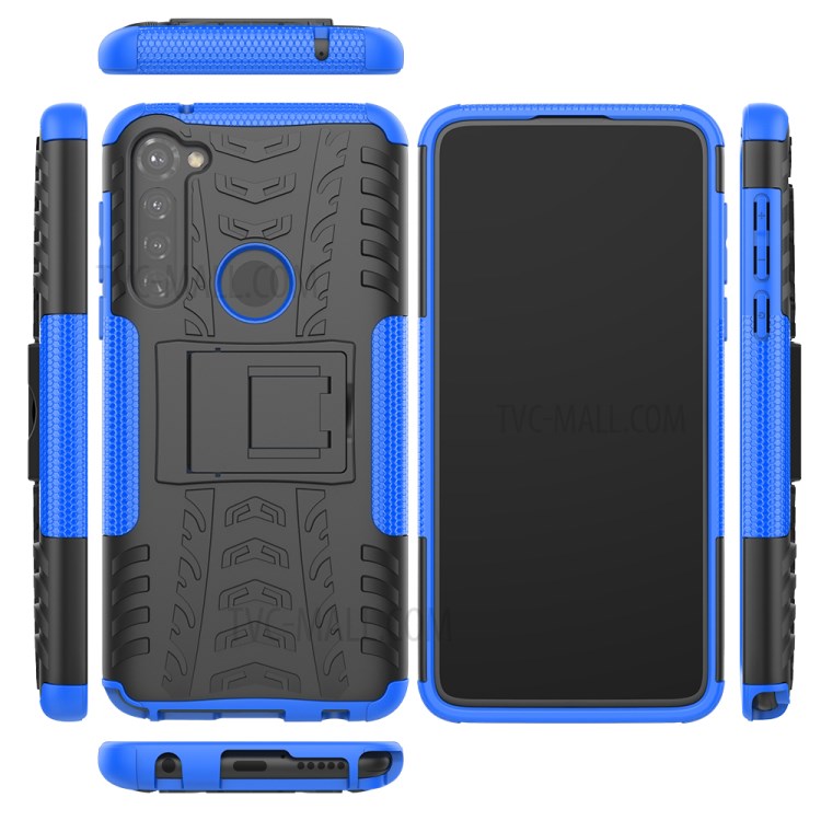 Anti-slip PC + TPU Cover with Kickstand for Motorola Moto G Stylus / G Pro - Blue-8
