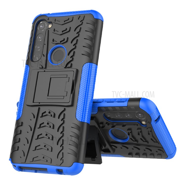 Anti-slip PC + TPU Cover with Kickstand for Motorola Moto G Stylus / G Pro - Blue-9