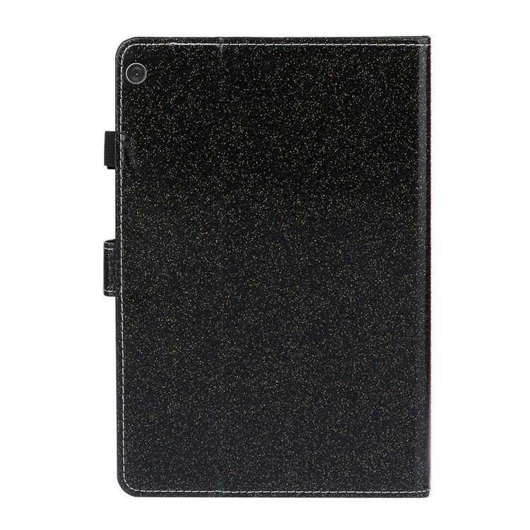 Flash Powder Leather Stand Case for Lenovo Tab M10 TB-X605F/X505 - Black-3