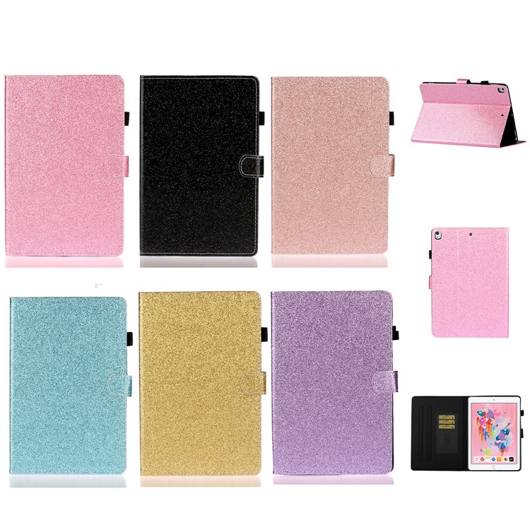 Flash Powder Leather Stand Case for Lenovo Tab M10 TB-X605F/X505 - Black-8