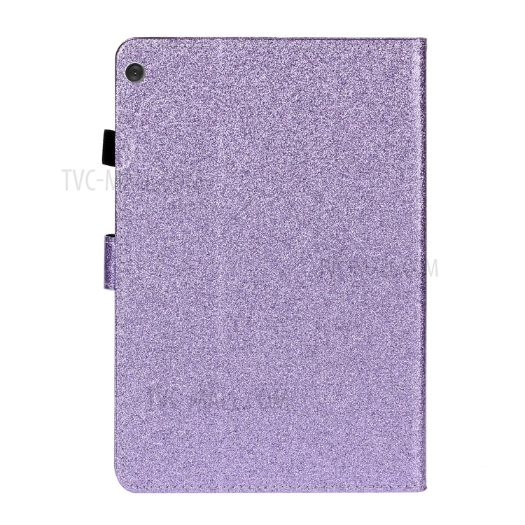Flash Powder Leather Stand Case for Lenovo Tab M10 TB-X605F/X505 - Purple-4