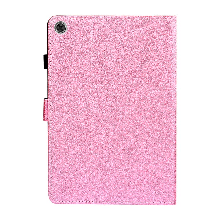 Flash Powder Smart PU Leather Tablet Stand Cover for Lenovo Tab M10 Plus TB-X606F - Pink-3