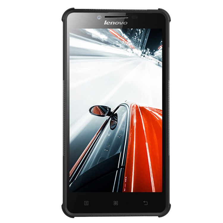 PC TPU Phone Cover for Lenovo A6000/A6000 Plus with Kickstand - Black-8