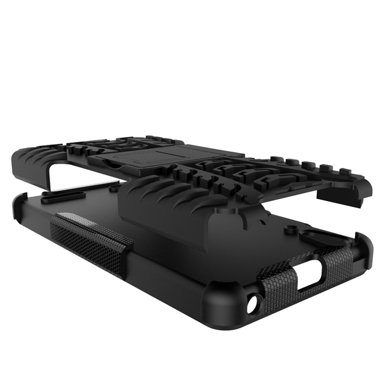 PC TPU Phone Cover for Lenovo A6000/A6000 Plus with Kickstand - Black-9