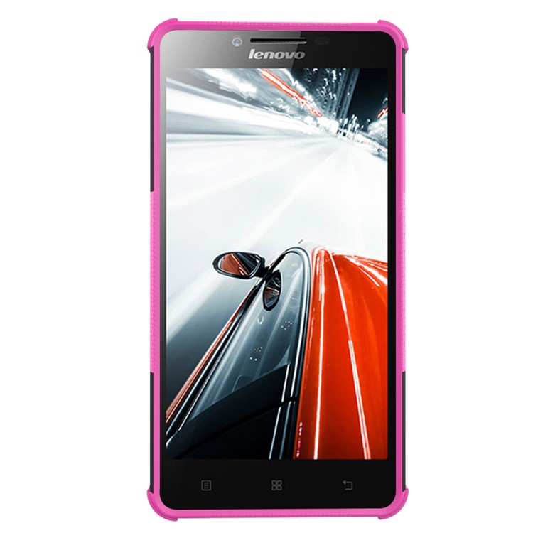 PC TPU Phone Shell for Lenovo A6000 A6000 Plus with Kickstand Rose 8 .