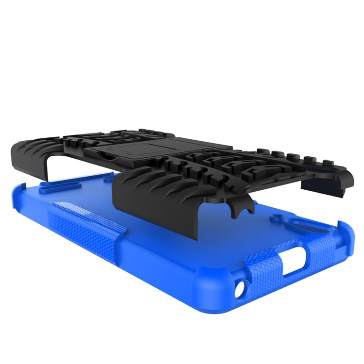 PC TPU Protective Cover for Lenovo A6000/A6000 Plus with Kickstand - Blue-9