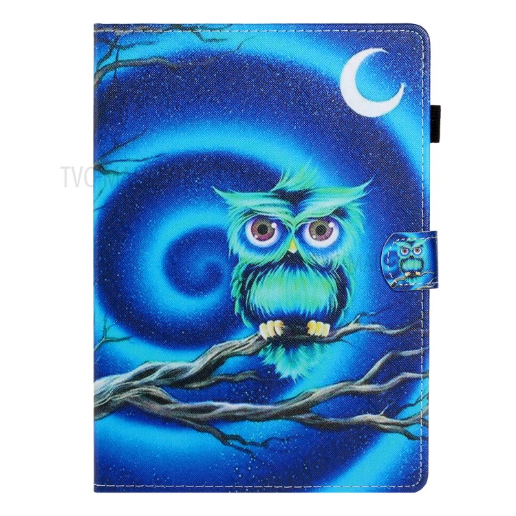 Pattern Printing Card Slots Stand Leather Protective Case for Lenovo Tab M10 TB-X605F/M10 Plus TB-X606F - Owl-1