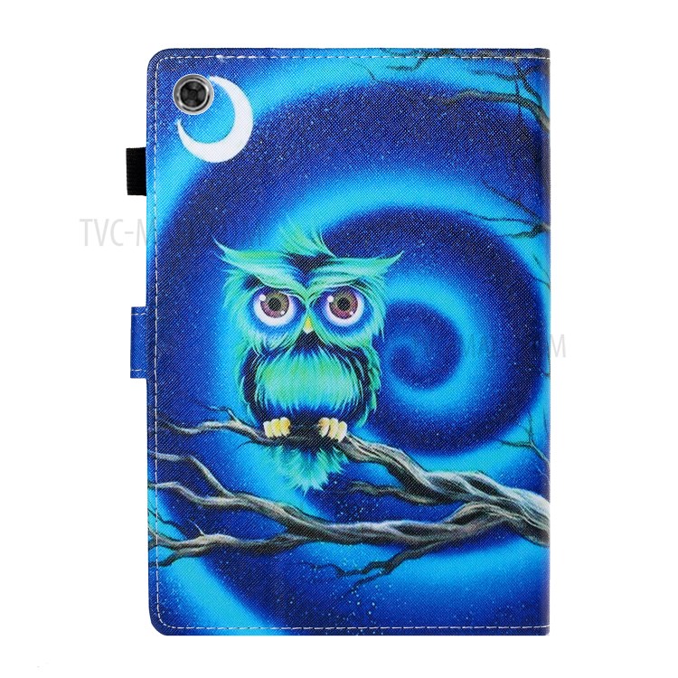 Pattern Printing Card Slots Stand Leather Protective Case for Lenovo Tab M10 TB-X605F/M10 Plus TB-X606F - Owl-2