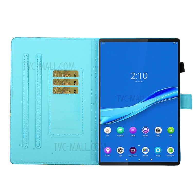 Pattern Printing Card Slots Stand Leather Protective Case for Lenovo Tab M10 TB-X605F/M10 Plus TB-X606F - Owl-6