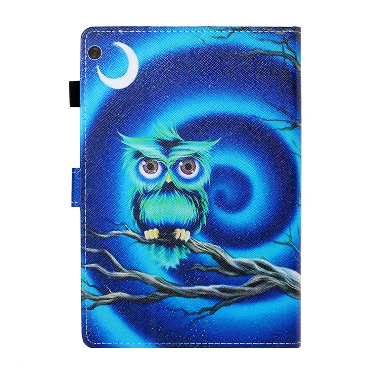 Pattern Printing Card Slots Stand Leather Case for Lenovo Tab M10 TB-X605F/M10 Plus TB-X606F - Owl-2