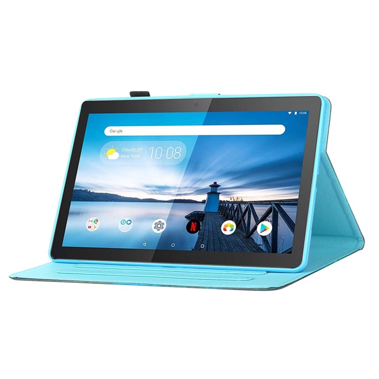 Musterdruckkartenschlitze Stand Ledertasche Für Lenovo Tab M10 Plus TB-X606F - Eule