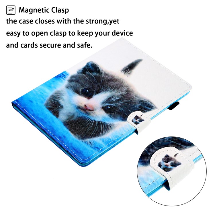 Pattern Printing Card Slots Stand Leather Case for Lenovo Tab M10 TB-X605F/M10 Plus TB-X606F - Cat-4