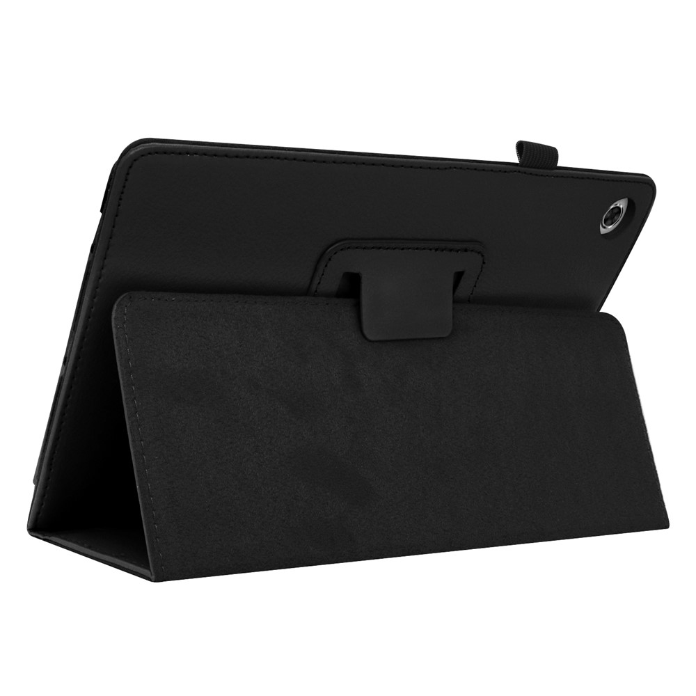 Para Lenovo Tab M10 Plus TB-X606F Case de Cuero PU Cubierta de Tableta a Prueba de Golpes Con Soporte de Lápiz Elástico - Negro