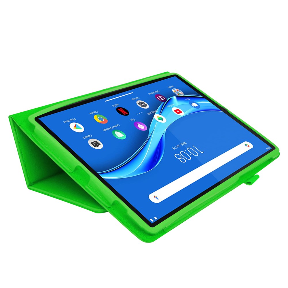 Litchi Texture Leather Stand Protection Cover for Lenovo Tab M10 Plus TB-X606F - Green-2
