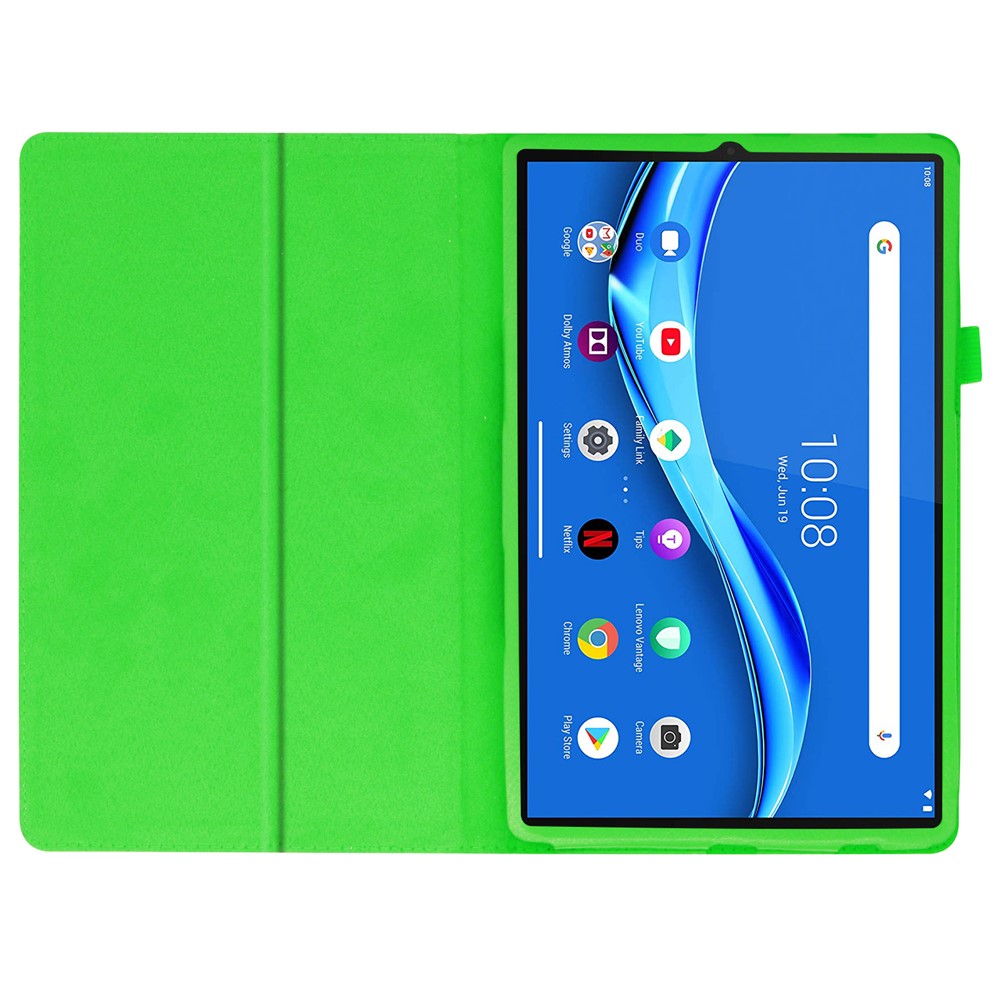 Litchi Texture Leather Stand Protection Cover for Lenovo Tab M10 Plus TB-X606F - Green-5